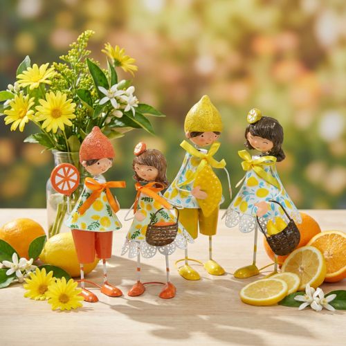 Frutas pequeñas, decoración de verano, figuras limones naranjas H17/18cm 4pcs | Floristik24.es
