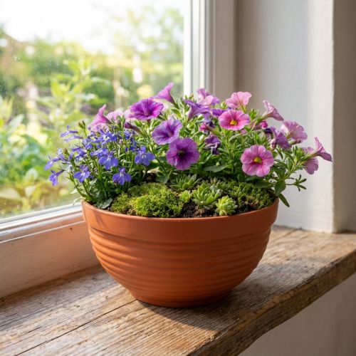 Artículo Cuenco R de plástico terracota Ø13cm, 10 piezas
