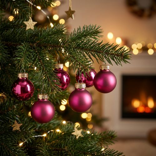 Mini bolas de cristal bolas de árbol de Navidad rosa Ø2,5cm 22 piezas | Floristik24.es