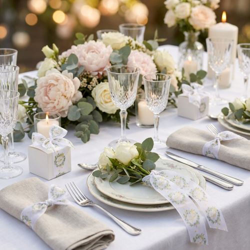 Cinta de organza para decoración de bodas «Love» blanca 40 mm 15 m | Floristik24.es