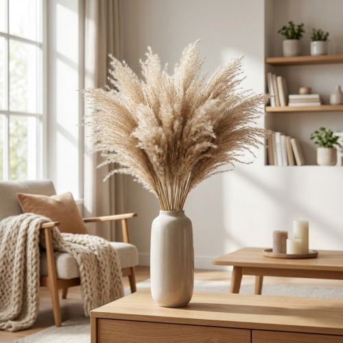 Hierba seca Miscanthus 55-75cm hierba de plumas natural 100uds | Floristik24.es