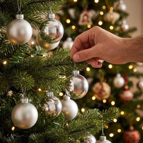Bolas navideñas bola de cristal plateada mate/brillante Ø4cm 60 piezas | Floristik24.es
