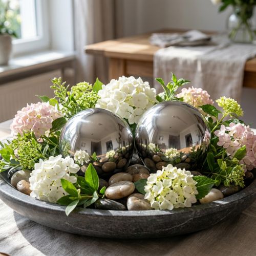 Bolas decorativas acero inoxidable Ø11cm 2uds | Floristik24.es
