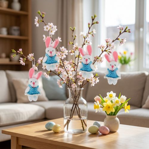 Colgante Bunny 5,5cm Azul 9pcs | Floristik24.es