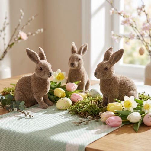 Conejito decorativo 14cm flocado 4 uds. | Floristik24.es