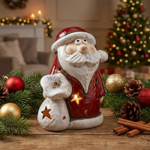 Portavelas deco Papá Noel Navidad Al.15cm | Floristik24.es