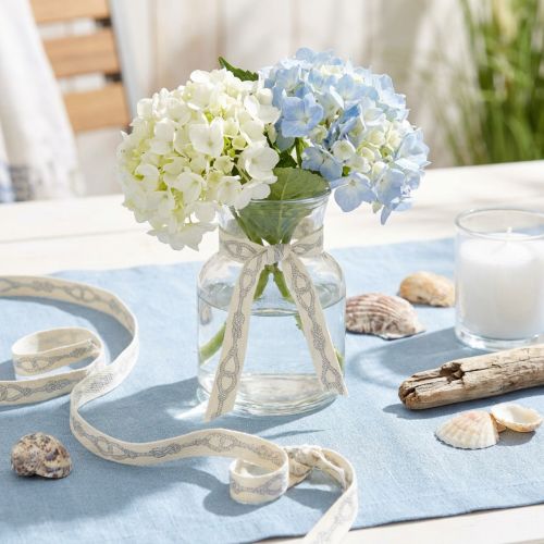 Cinta decorativa cinta de algodón marítimo cuerdas crema 15mm 20m | Floristik24.es
