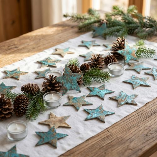 Artículo Estrella de coco azul 5cm 50pcs decoración de mesa de estrellas dispersas