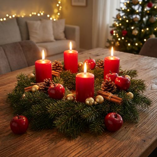 Manzana decorativa, rojo brillante, 4,5 cm, 12 piezas | Floristik24.es