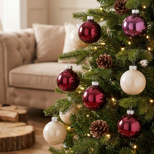 Bolas de árbol de Navidad de vidrio Berry Mix Ø6cm 24 piezas | Floristik24.es