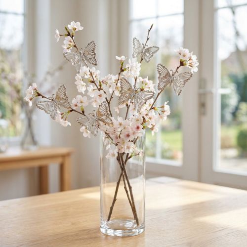 Mariposas decorativas decoración colgante de metal plata 5cm 30 piezas | Floristik24.es