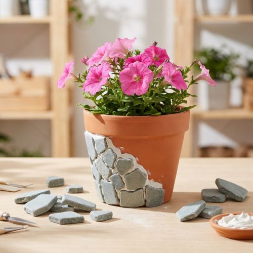 Piedras de mosaico grises en la mezcla neta 1kg | Floristik24.es