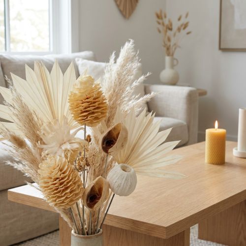 Artículo Surtido de leucodendron decoración blanqueada sobre alambre 100 uds