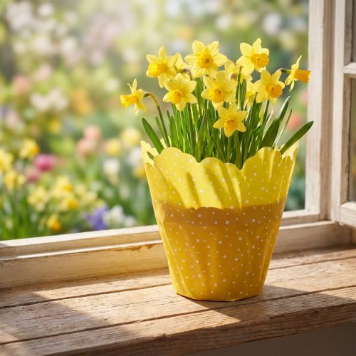 Puños Rondella Ø38cm amarillo 50pcs | Floristik24.es
