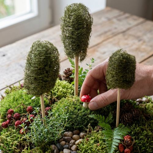 Esponja de luffa pequeña en palito, pepino verde oscuro, 5-7 cm, 25 unidades | Floristik24.es