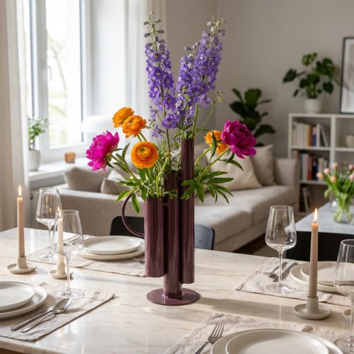 Jarrón delgado y moderno para una elegante decoración de mesa; jarrón decorativo exclusivo con un diseño llamativo; 31 cm | Floristik24.es