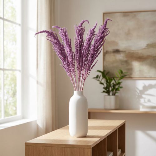 Flores secas teñidas Amaranto para decoración moderna del hogar 100 cm, 5 pzs | Floristik24.es