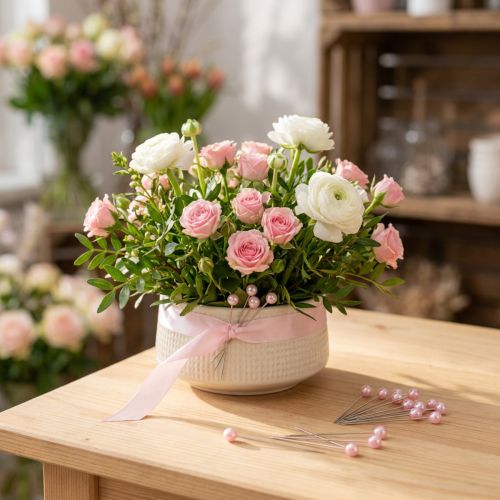 Artículo Agujas con cabeza de perla rosa Ø4mm 4cm 150 unidades