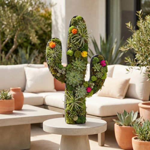 Figura de cactus de espuma floral, negra, 38 cm x 74 cm | Floristik24.es