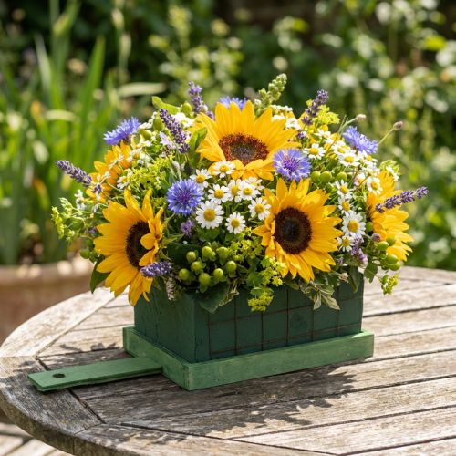 Ladrillo de espuma floral verde metal madera base de arreglo 4 piezas | Floristik24.es