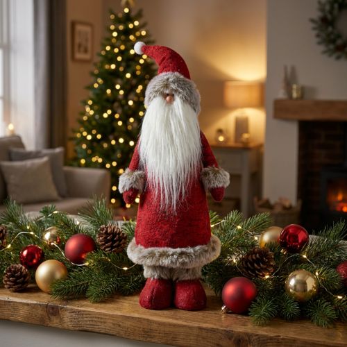 Decoración Papá Noel de pie Figura decorativa Papá Noel Rojo H41cm | Floristik24.es