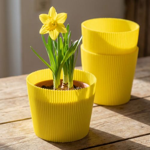 Puños plisados amarillo 14,5cm 100 piezas | Floristik24.es