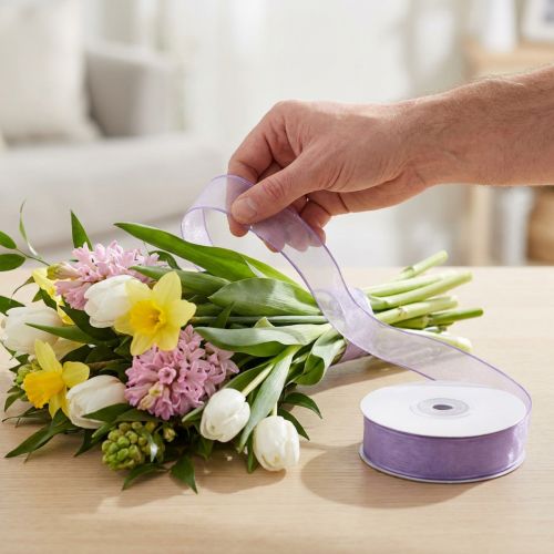 Cinta de gasa cinta de organza organza violeta 25mm 20m | Floristik24.es