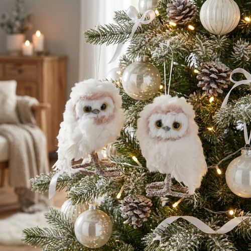 Decoración de búho blanco para