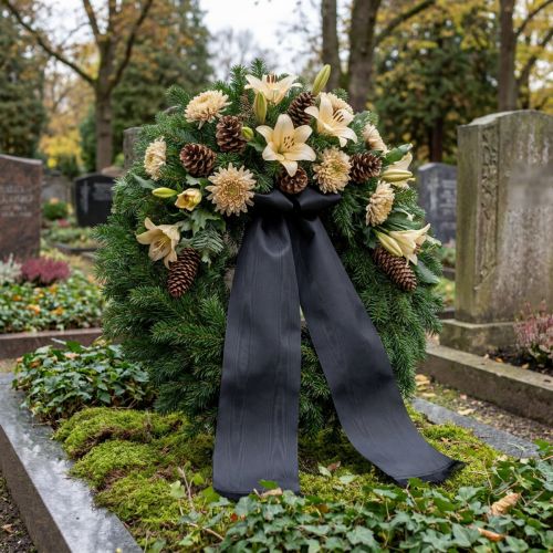 Cinta de corona negra de 200 mm y 25 m para floristería funeraria, resistente a la intemperie e imprimible. | Floristik24.es