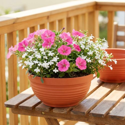 Artículo Cuenco R de plástico terracota Ø15cm, 10 piezas