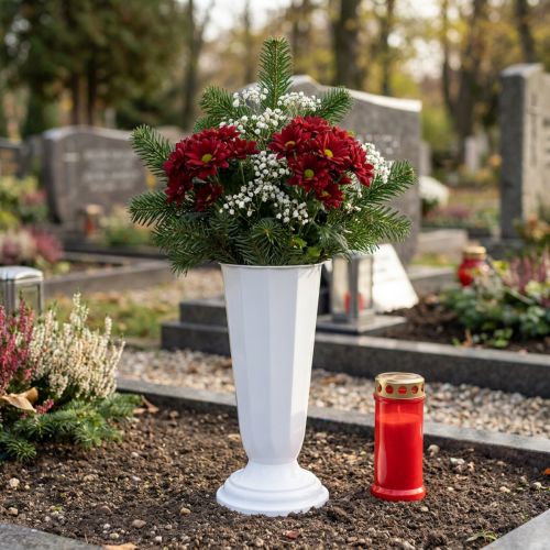 Jarrón de ajuste Szwed blanco Ø19cm | Floristik24.es
