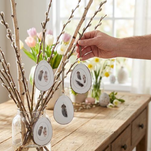 Huevos de Pascua para colgar huevos decorativos decoración colgante metal 5×7cm 8 piezas | Floristik24.es
