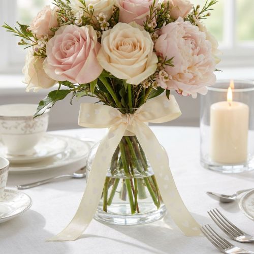 Cinta de regalo cinta de boda color crema cinta decorativa 15mm 20m | Floristik24.es