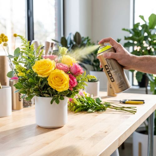 Spray de color amarillo Montana en latas de aerosol acrílico neón de 400 ml | Floristik24.es