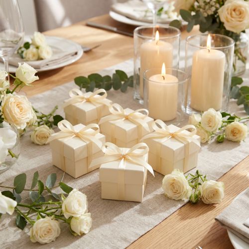 Cinta de regalo color crema, cinta decorativa, cinta de raso, 6 mm × 50 m | Floristik24.es