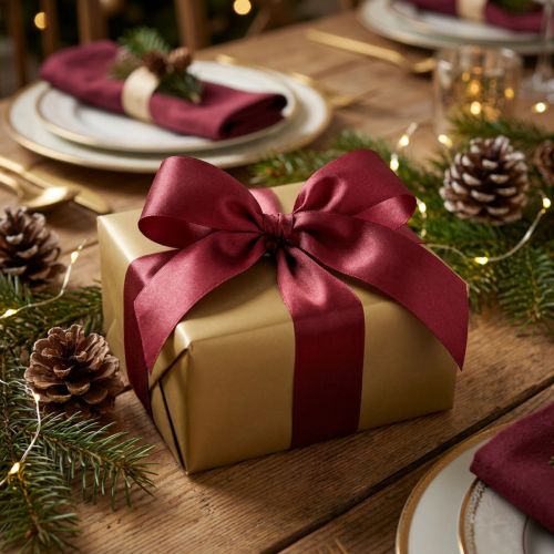 Cinta de regalo cinta decorativa tafetán burdeos 40mm 50m | Floristik24.es