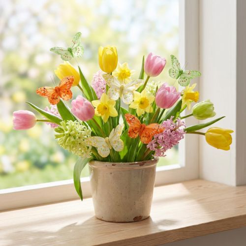 Mariposas decorativas en el alambre 10cm 12pcs | Floristik24.es