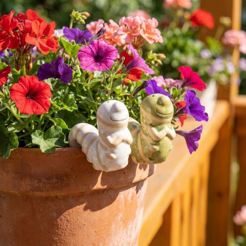 Divertida decoración de gusanos de cerámica oruga colgante maceta decorativa 9x6cm 2 piezas | Floristik24.es