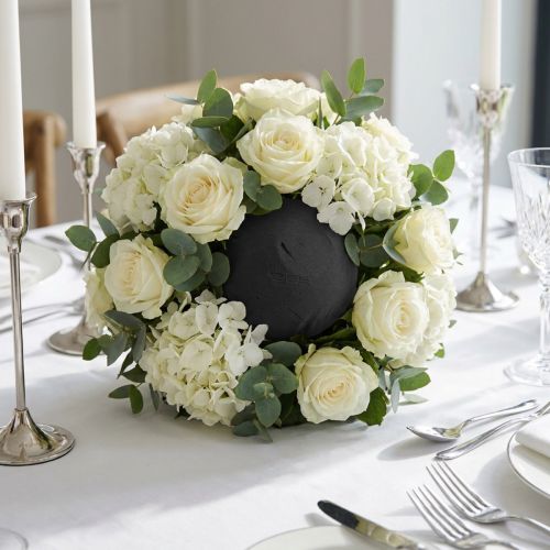 Bola de espuma floral enchufable masa negra Ø16cm 2 piezas | Floristik24.es