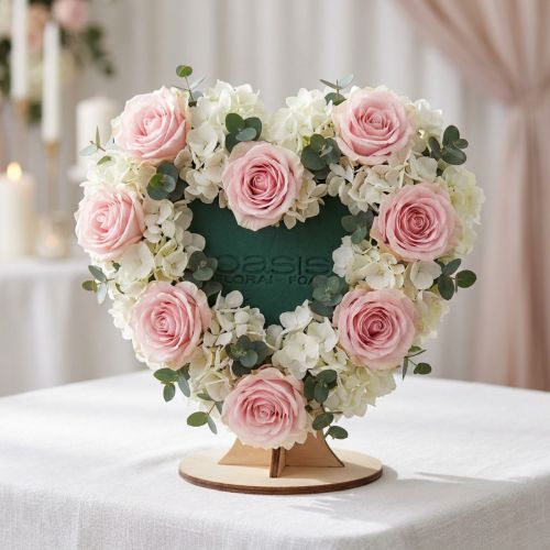Espuma floral corazón 3D con pie espuma floral verde 30cm x 28cm | Floristik24.es