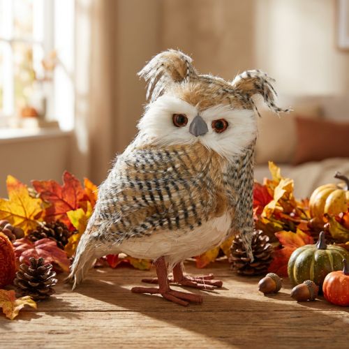 Búho decorativo, otoño, animal del bosque, decoración de invierno H27cm | Floristik24.es