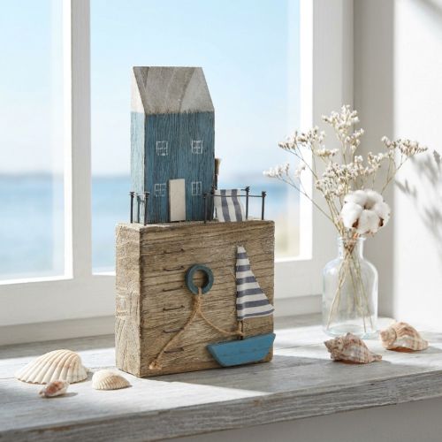 Decoración marítima de madera paseo del puerto Shabby Chic Al. 25,5 cm | Floristik24.es