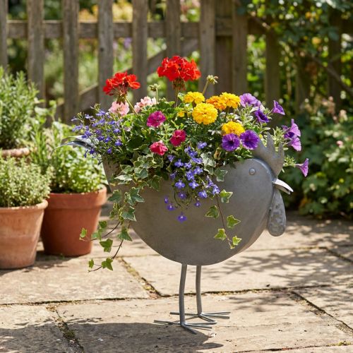 Artículo Maceta pollo metal pájaro zinc metal decoración 51×16×37cm
