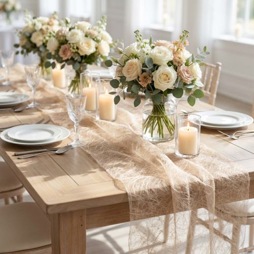Artículo Camino de mesa Deco polar Sizoweb beige 30cm 5m