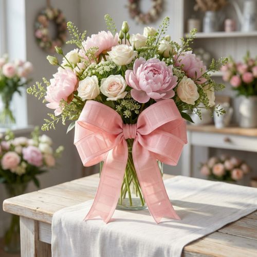 Cinta decorativa bucles de cinta rosa 40mm 6m | Floristik24.es