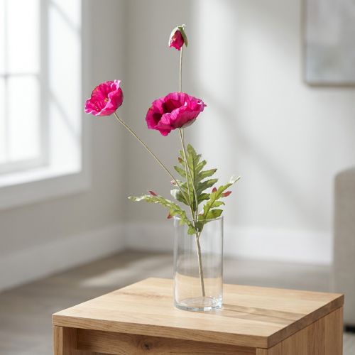Amapolas artificiales flores decorativas de seda rosa 70cm | Floristik24.es