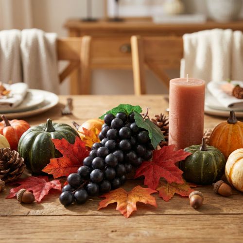 Vid negra decorativa de 22 cm, fruta artificial realista, decoración otoñal para escaparates y restaurantes. | Floristik24.es