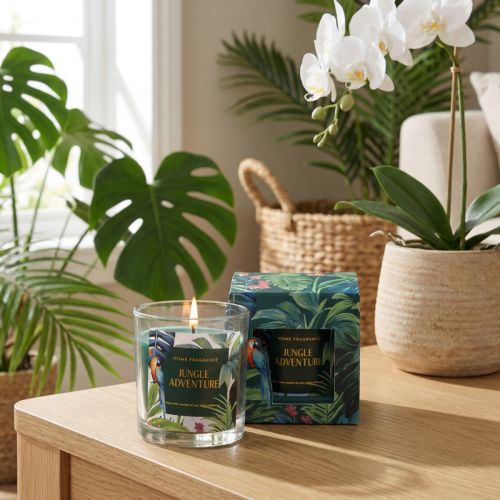 Vela perfumada en recipiente de cristal Vela Pepino-Eucalipto Verde Ø7cm | Floristik24.es