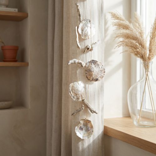 Artículo Guirnalda Capiz Guirnalda de conchas de nácar Driftwood L106cm