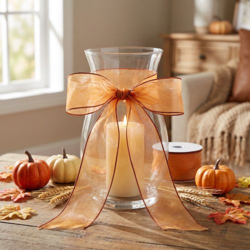 Cinta de gasa cinta de organza organza naranja 40mm 20m | Floristik24.es